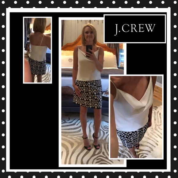 Black & White J Crew A-Line Above Knee Skirt 10 🆕 - Picture 1 of 8